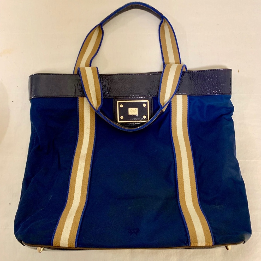 Anya Hindmarch Navy Patent Tote